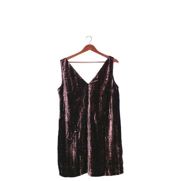 French Connection Women’s Purple Velvet Cocktail Dress Size 10 Double V-Neck - Picture 15 of 16
